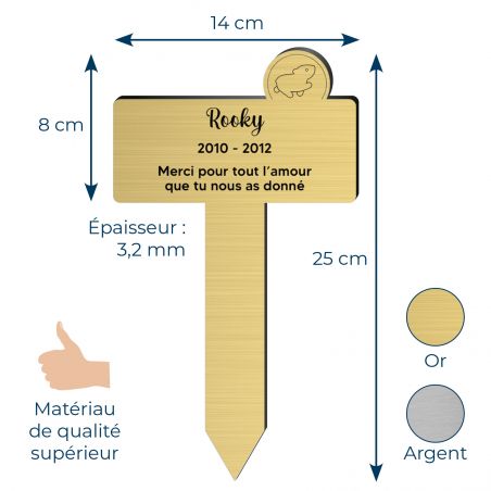 Plaque funéraire Silhouette personnalisée pour hamster