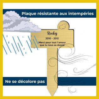 Plaque funéraire personnalisable pour enterrement animal jardin - Modèle silhouette hamster