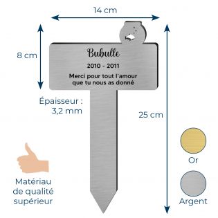 Plaque funéraire Silhouette personnalisée pour poisson