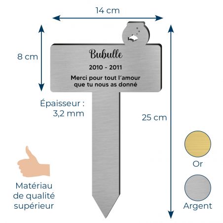 Plaque funéraire Silhouette personnalisée pour poisson