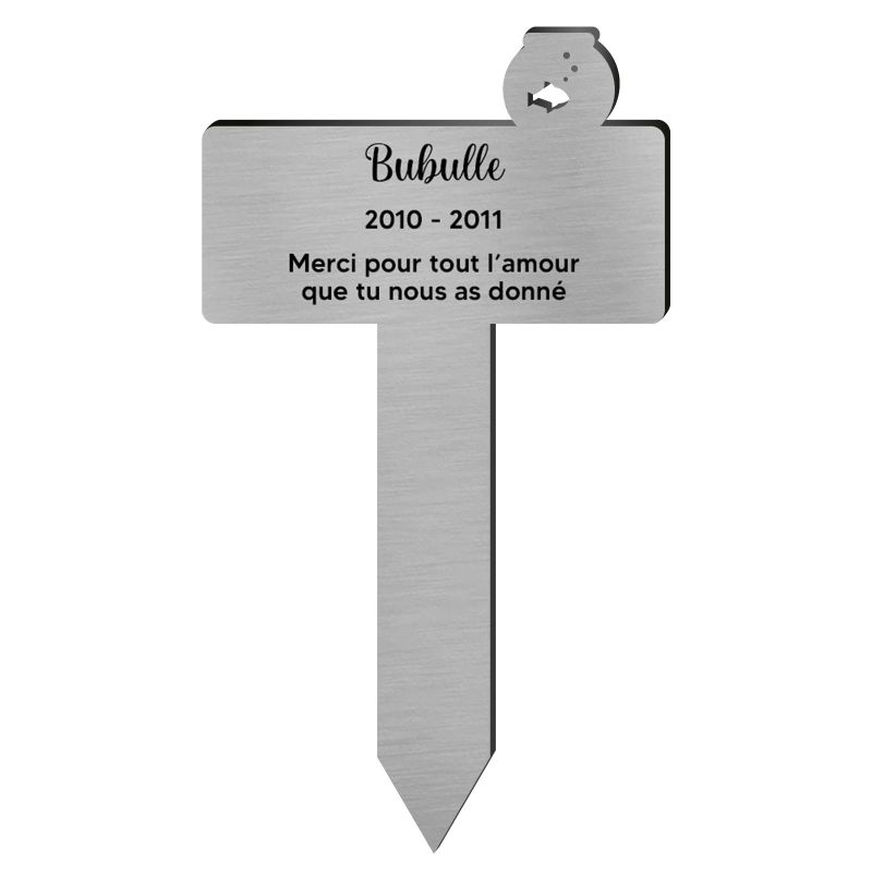 Plaque funéraire Silhouette personnalisée pour poisson Plaque funéraire Silhouette personnalisée pour poisson
