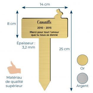 Plaque funéraire Silhouette personnalisée pour lapin