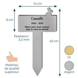 Plaque funéraire Silhouette personnalisée pour lapin
