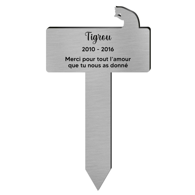 Plaque funéraire Silhouette personnalisée pour chat assis Plaque funéraire Silhouette personnalisée pour chat assis