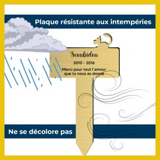 Plaque funéraire silhouette personnalisée pour chien