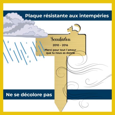 Plaque funéraire silhouette personnalisée pour chien