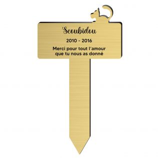 Plaque funéraire silhouette personnalisée pour chien