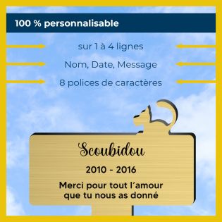 Plaque funéraire silhouette personnalisée pour chien