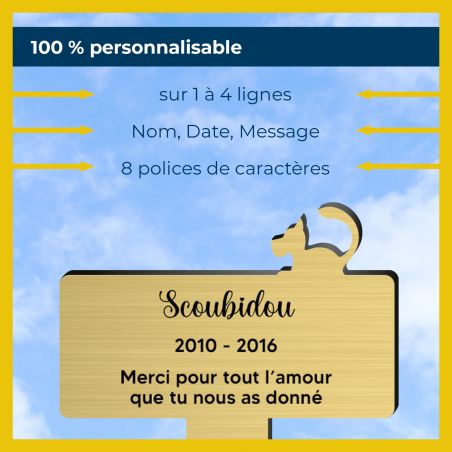Plaque funéraire silhouette personnalisée pour chien