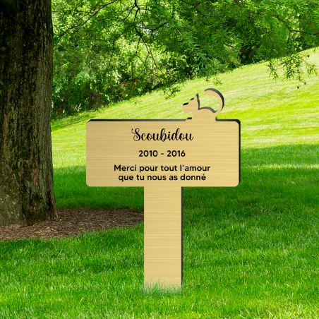Plaque funéraire silhouette personnalisée pour chien