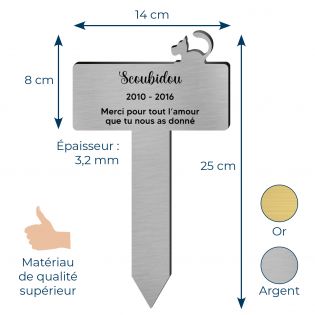 Plaque funéraire silhouette personnalisée pour chien