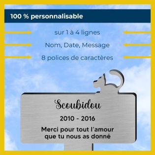 Plaque funéraire silhouette personnalisée pour chien