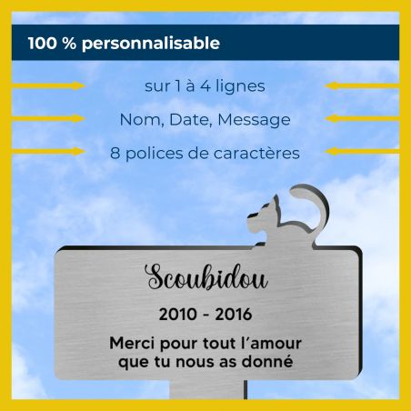 Plaque funéraire silhouette personnalisée pour chien