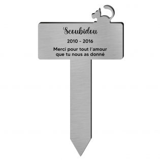 Plaque funéraire silhouette personnalisée pour chien