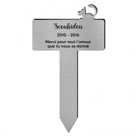 Plaque funéraire silhouette personnalisée pour chien