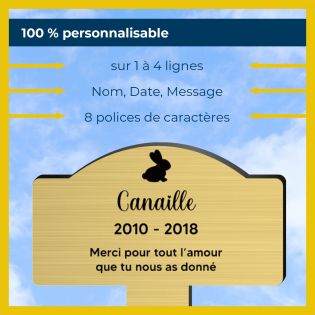 Plaque funéraire personnalisée pour lapin