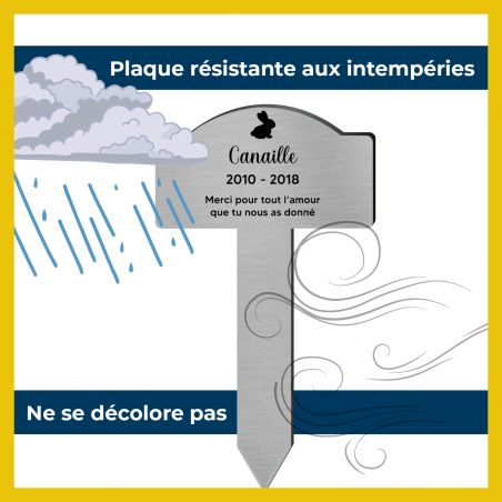 Plaque funéraire personnalisée pour lapin