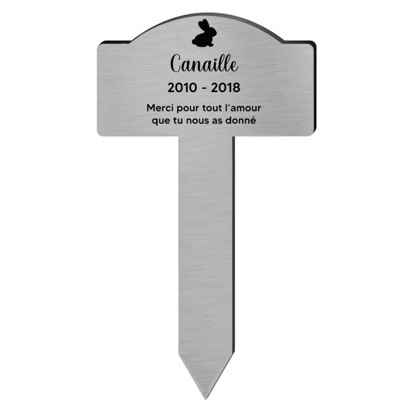 Plaque funéraire personnalisée pour lapin
