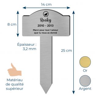 Plaque souvenir pour hamster, rongeur avec gravure message personnalisé - Piquet prévu pour l'extérieur