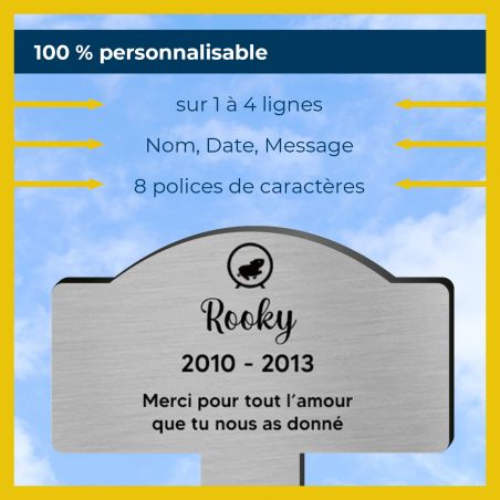 Plaque funéraire personnalisée pour hamster