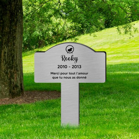 Plaque souvenir pour hamster, rongeur avec gravure message personnalisé - Piquet prévu pour l'extérieur