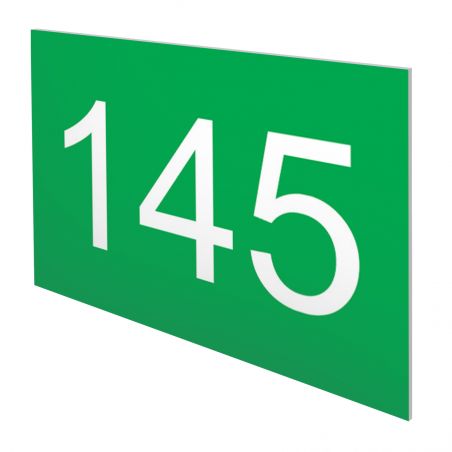 Numéro pour boite aux lettres personnalisable rectangle petit format (50x35mm) vert pomme chiffres blancs