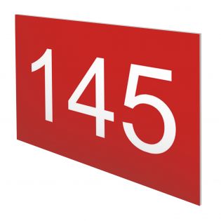 Numéro pour boite aux lettres personnalisable rectangle format médium (70x50mm) rouge chiffres blancs