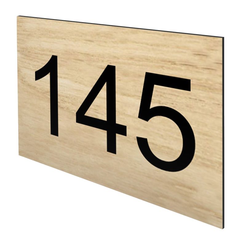 Numéro pour boite aux lettres personnalisable rectangle grand format (100x70mm) effet bois clair chiffres noirs Numéro pour boite aux lettres personnalisable rectangle grand format (100x70mm) effet bois clair chiffres noirs