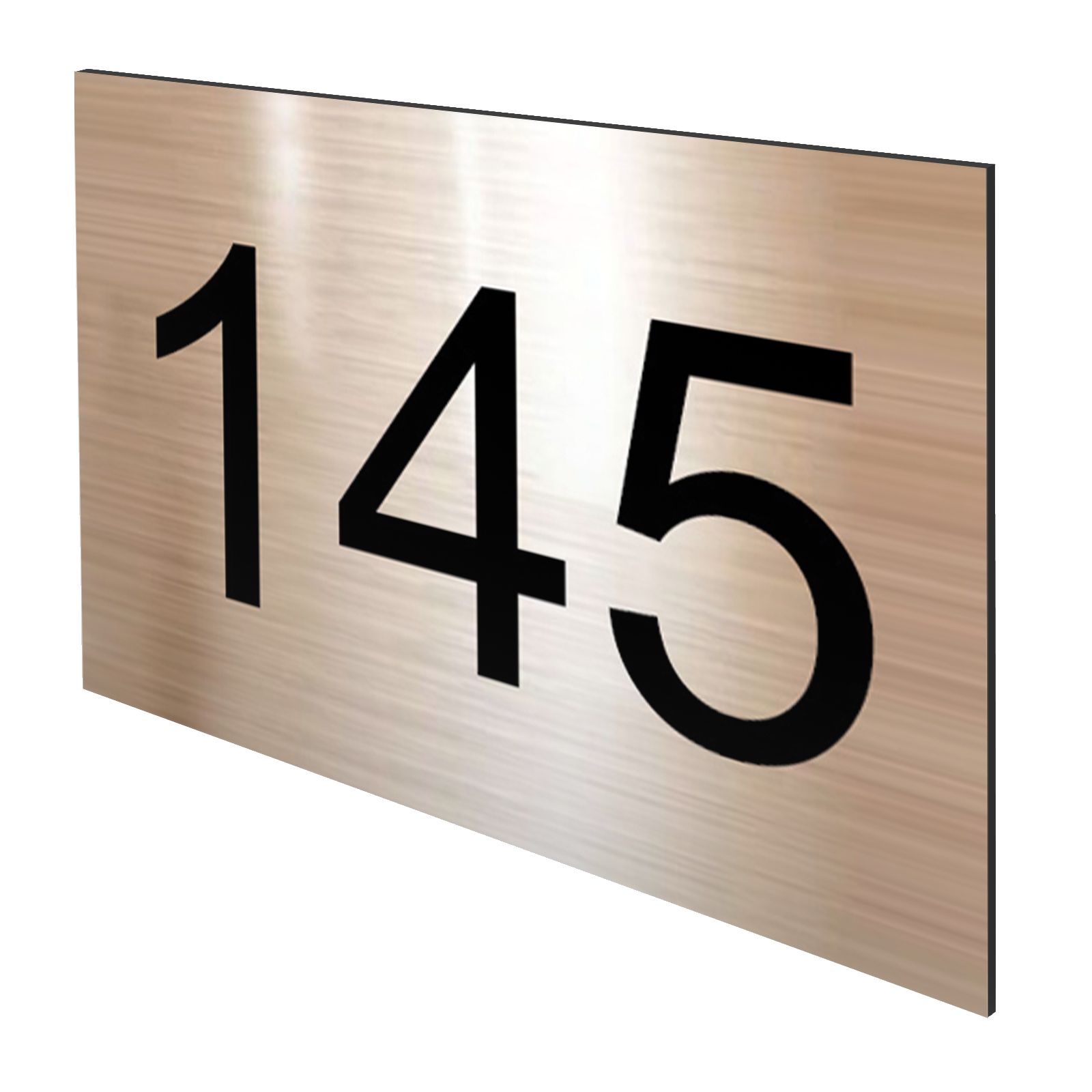 Numéro pour boite aux lettres personnalisable rectangle grand format (100x70mm) cuivre chiffres noirs