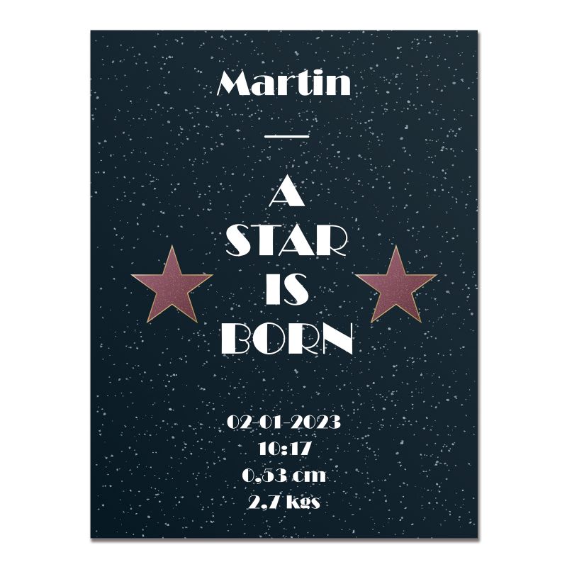 Plaque métallique personnalisée · Walk of fame - A star is born | Noir Plaque métallique personnalisée · Walk of fame - A star is born | Noir