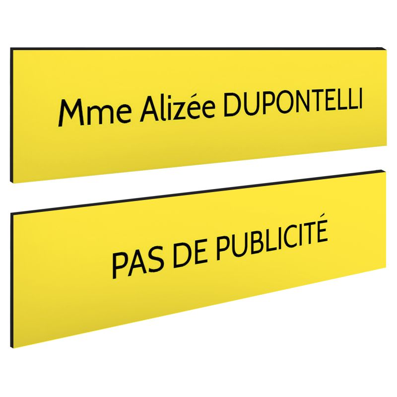 Plaque boite aux lettres personnalisable - Lot de 2 plaques : plaque nom + stop pub – Plaque boite aux lettres adhésive 100 x 25 Plaque boite aux lettres personnalisable - Lot de 2 plaques : plaque nom + stop pub – Plaque boite aux lettres adhésive 100 x 25