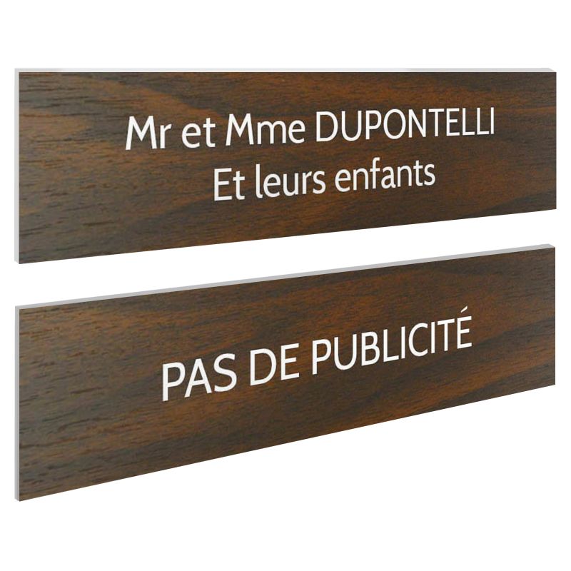 Plaque boite aux lettres personnalisable - Lot de 2 plaques : plaque nom + stop pub – Plaque boite aux lettres adhésive 100 x 25 Plaque boite aux lettres personnalisable - Lot de 2 plaques : plaque nom + stop pub – Plaque boite aux lettres adhésive 100 x 25