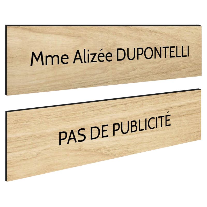 Plaque boite aux lettres personnalisable - Lot de 2 plaques : plaque nom + stop pub – Plaque boite aux lettres adhésive 100 x 25 Plaque boite aux lettres personnalisable - Lot de 2 plaques : plaque nom + stop pub – Plaque boite aux lettres adhésive 100 x 25