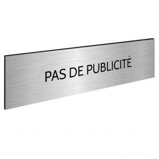 Plaque adhésive PAS DE PUBLICITE MERCI pour boite aux lettres - Format 100 x 25 mm