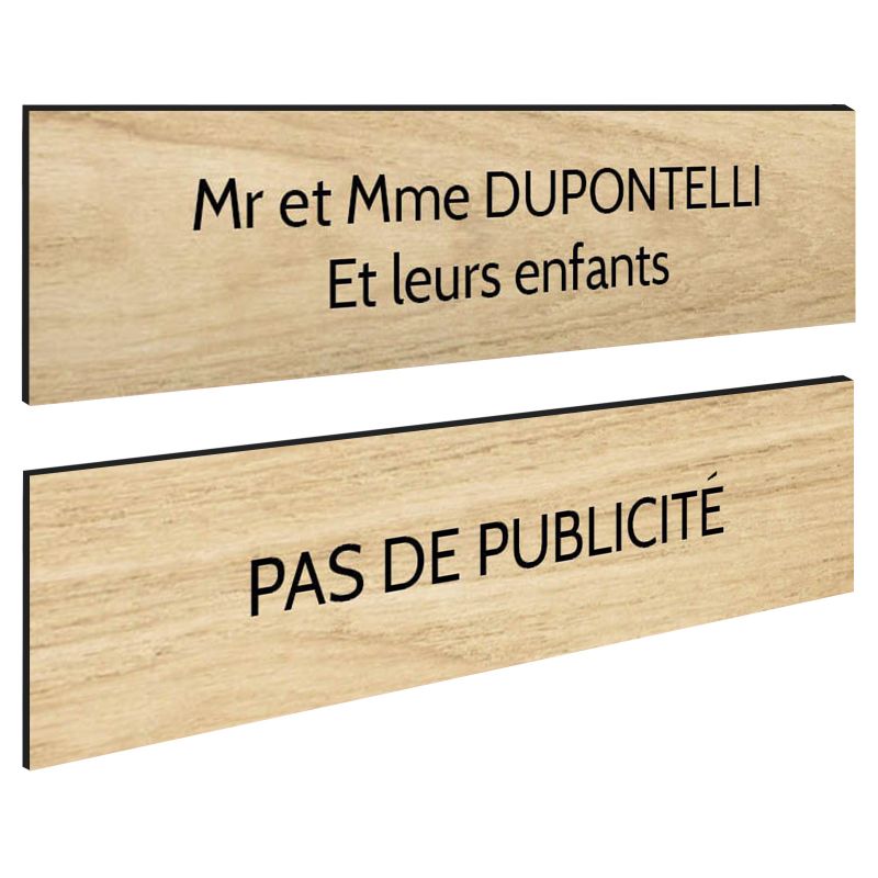 Plaque boite aux lettres personnalisable - Lot de 2 plaques : plaque nom + stop pub – Plaque boite aux lettres adhésive 100 x 25 Plaque boite aux lettres personnalisable - Lot de 2 plaques : plaque nom + stop pub – Plaque boite aux lettres adhésive 100 x 25