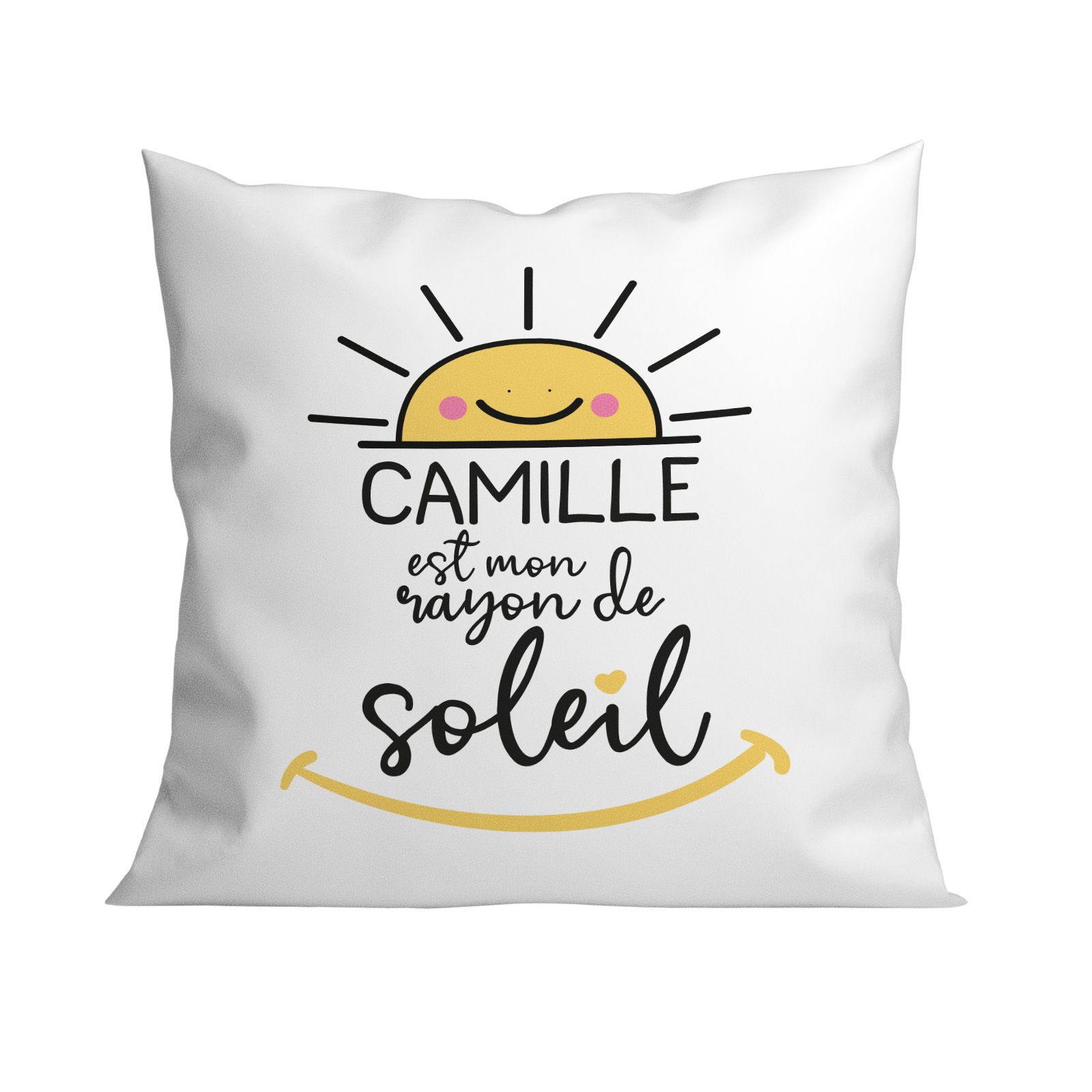 Coussin personnalisé carré 40 x 40 cm famille "Rayon de soleil"