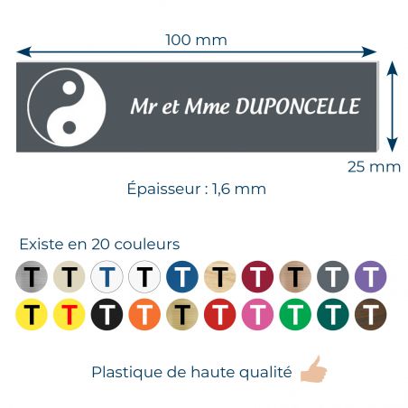 Plaque boite aux lettres format Decayeux CROIX BASQUE (100x25mm) grise lettres blanches - 1 ligne