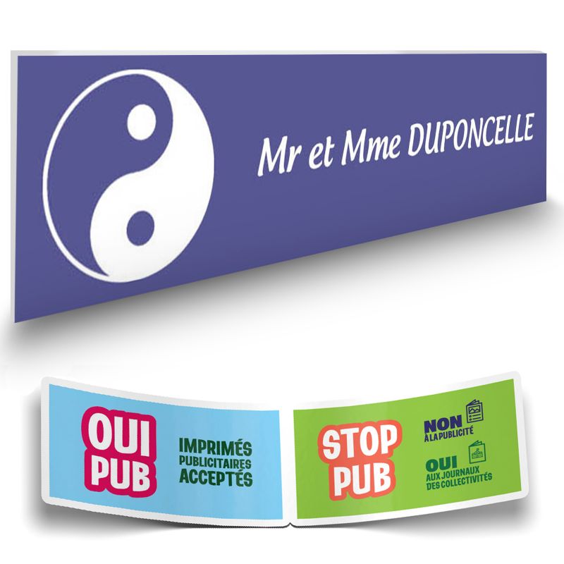 Plaque boite aux lettres format Decayeux CROIX BASQUE (100x25mm) violette lettres blanches - 1 ligne Plaque boite aux lettres format Decayeux CROIX BASQUE (100x25mm) violette lettres blanches - 1 ligne