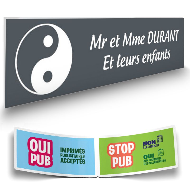 Plaque boite aux lettres format Decayeux CROIX BASQUE (100x25mm) grise lettres blanches - 2 lignes Plaque boite aux lettres format Decayeux CROIX BASQUE (100x25mm) grise lettres blanches - 2 lignes