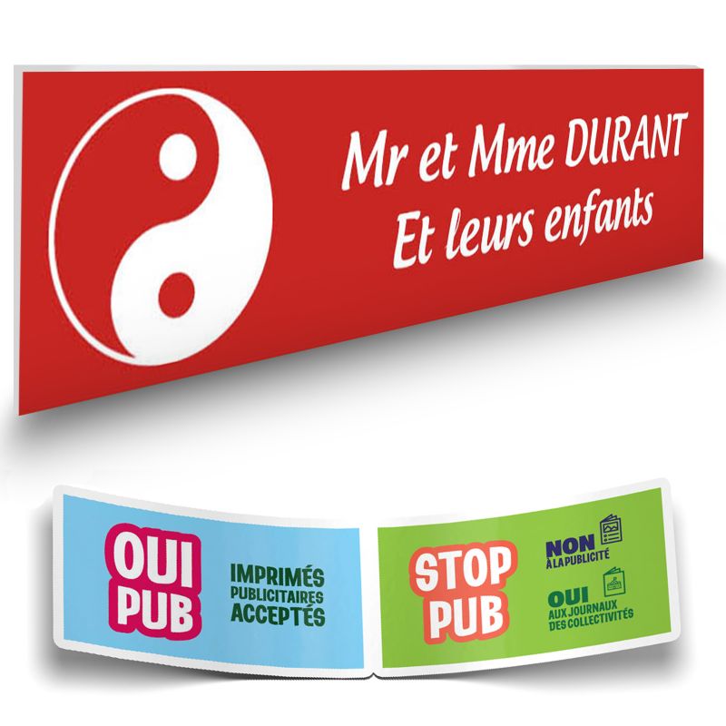 Plaque boite aux lettres format Decayeux CROIX BASQUE (100x25mm) rouge lettres blanches - 2 lignes Plaque boite aux lettres format Decayeux CROIX BASQUE (100x25mm) rouge lettres blanches - 2 lignes