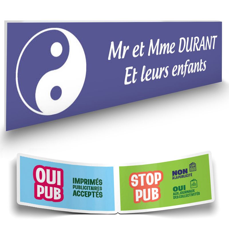 Plaque boite aux lettres format Decayeux CROIX BASQUE (100x25mm) violette lettres blanches - 2 lignes Plaque boite aux lettres format Decayeux CROIX BASQUE (100x25mm) violette lettres blanches - 2 lignes