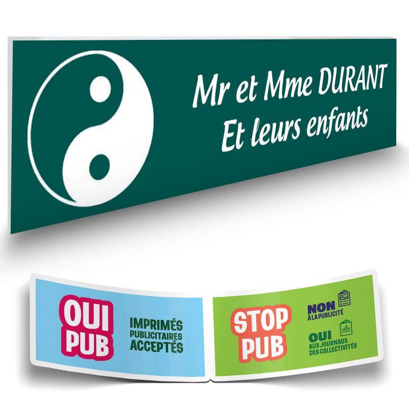 Plaque Boite aux Lettres Personnalisable - Plaque nom et symbole Boite aux Lettres + 1 Sticker Stop Pub Offert – Plaque Boite au Plaque Boite aux Lettres Personnalisable - Plaque nom et symbole Boite aux Lettres + 1 Sticker Stop Pub Offert – Plaque Boite au
