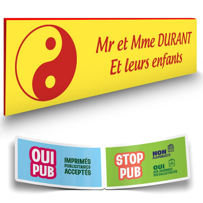 Plaque boite aux lettres format Decayeux CROIX BASQUE (100x25mm) Jaune lettres rouges - 2 lignes Plaque boite aux lettres format Decayeux CROIX BASQUE (100x25mm) Jaune lettres rouges - 2 lignes