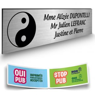 Plaque Boite aux Lettres Personnalisable - Plaque nom et symbole Boite aux Lettres + 1 Sticker Stop Pub Offert – Plaque Boite au