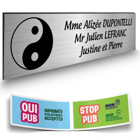 Plaque Boite aux Lettres Personnalisable - Plaque nom et symbole Boite aux Lettres + 1 Sticker Stop Pub Offert – Plaque Boite au
