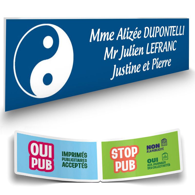Plaque boite aux lettres format Decayeux CROIX BASQUE (100x25mm) bleue lettres blanches - 3 lignes Plaque boite aux lettres format Decayeux CROIX BASQUE (100x25mm) bleue lettres blanches - 3 lignes
