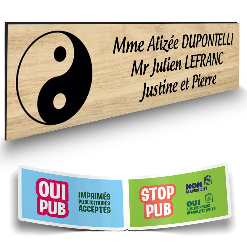 Plaque boite aux lettres format Decayeux CROIX BASQUE (100x25mm) effet bois clair lettres noires - 3 lignes Plaque boite aux lettres format Decayeux CROIX BASQUE (100x25mm) effet bois clair lettres noires - 3 lignes