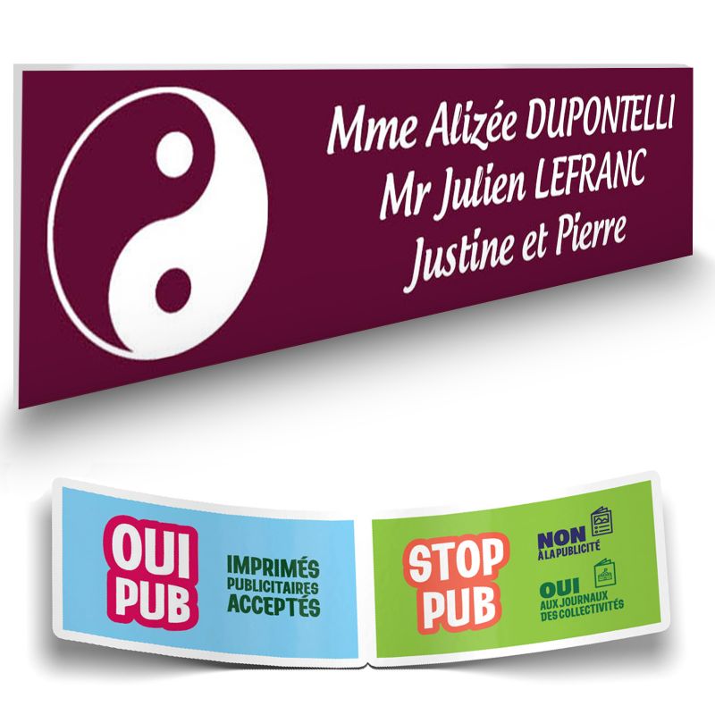 Plaque boite aux lettres format Decayeux CROIX BASQUE (100x25mm) bordeaux lettres blanches - 3 lignes Plaque boite aux lettres format Decayeux CROIX BASQUE (100x25mm) bordeaux lettres blanches - 3 lignes