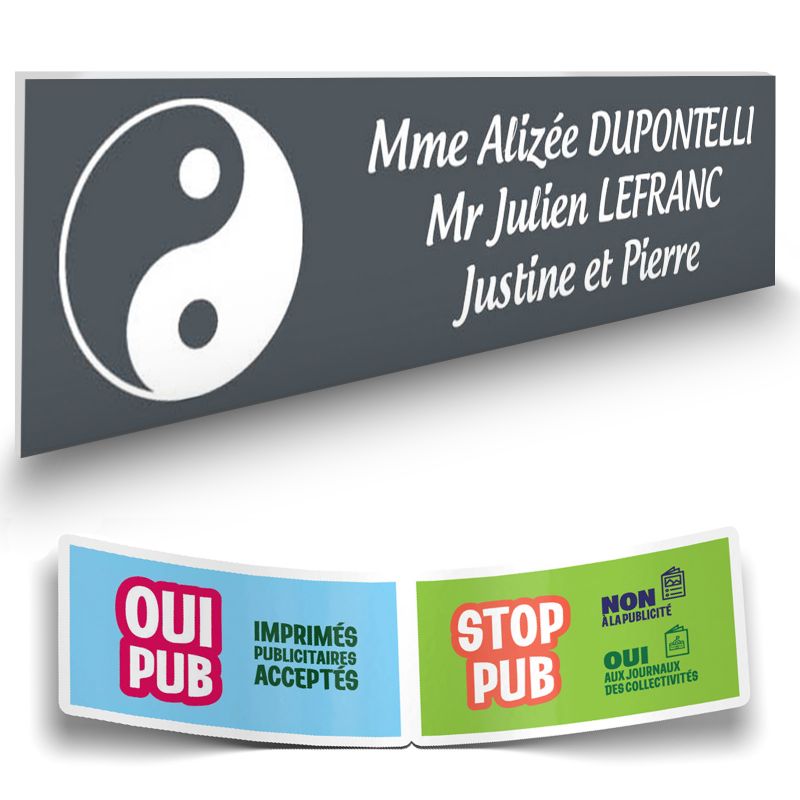 Plaque Boite aux Lettres Personnalisable - Plaque nom et symbole Boite aux Lettres + 1 Sticker Stop Pub Offert – Plaque Boite au Plaque Boite aux Lettres Personnalisable - Plaque nom et symbole Boite aux Lettres + 1 Sticker Stop Pub Offert – Plaque Boite au