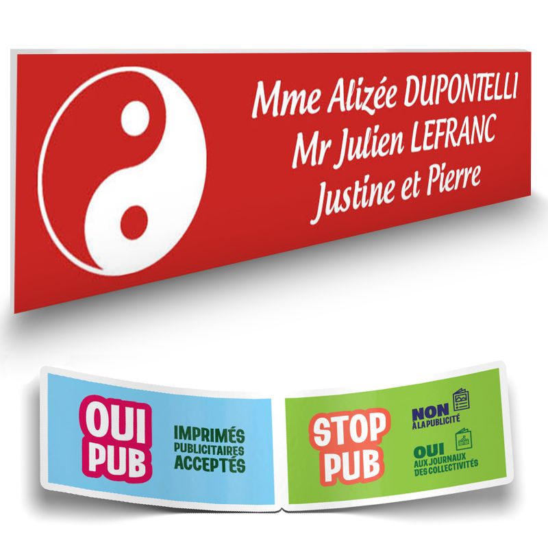 Plaque boite aux lettres format Decayeux CROIX BASQUE (100x25mm) rouge lettres blanches - 3 lignes Plaque boite aux lettres format Decayeux CROIX BASQUE (100x25mm) rouge lettres blanches - 3 lignes